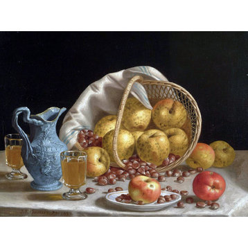 Tile Mural Still life fruits nuts apples glass Backsplash Ceramic Matte