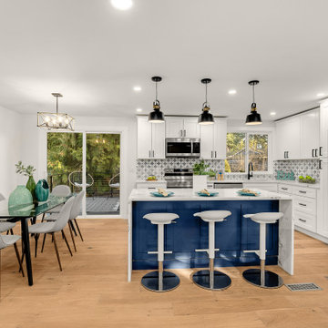 Staging of split-level house in Renton, WA