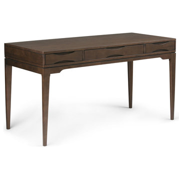 Harper Solid Hardwood Desk, Walnut Brown