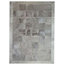 Patchwork Leather Cubed Cowhide Rug, Light Grey With Border, 200x300 cm