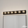 Donelson Natural Iron and Dark Ash 7 Light Vanity Wall
