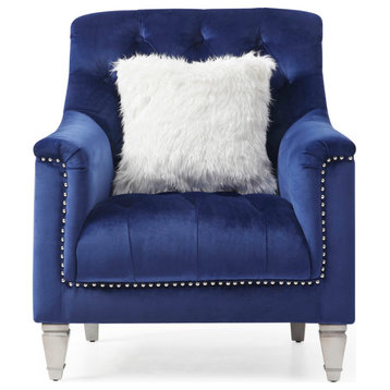 Dania Blue Upholstered Accent Chair