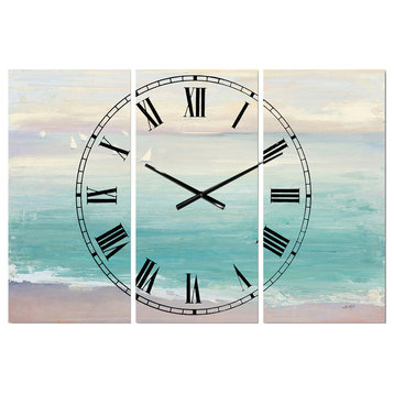 From The Shore Traditional 3 Panels Metal Clock
