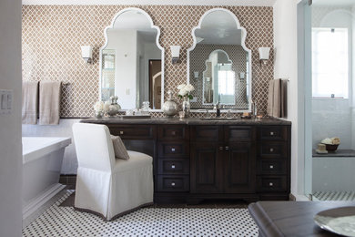 Inspiration for a transitional freestanding bathtub remodel in Phoenix