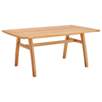 Orlean 57" Outdoor Patio Eucalyptus Wood Dining Table, Natural