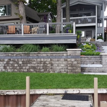 Unilock Ledgestone Step Staircases w/ Oaks Ortana Retaining Walls & Pillars