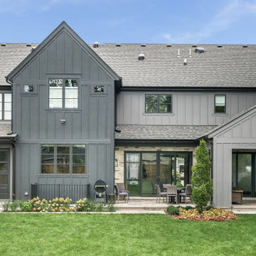 Modern Stone and Siding Farmhouse
