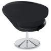 Shell Occasional Chair Black Leatherette Adjustable Height Chrome Swivel Base