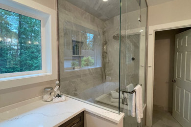 Transitional bathroom photo in Seattle