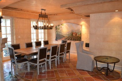 Tuscan dining room photo in New York