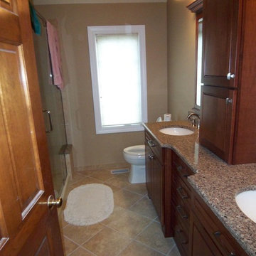 Guest bath replaced tub with walk-in shower