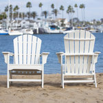 LuXeo - Hampton Poly Outdoor Patio Adirondack Chairs, Set of 2, White - Bring that beachside feel to your own backyard with this stylish and ultra-comfortable Adirondack Chair. Designed in the USA and showcases a traditional design with a rounded back. Made of recycled plastic poly material, our version is more enduring than classic wood, in a variety of vibrant and classic colors that requires no maintenance. With its roomy seat and gently reclined curved back, you’ll want to lounge and relax for hours. This lovely outdoor chair is a perfect compliment and a must have to your outdoor space.