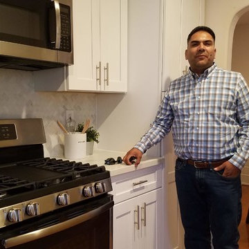 Ruben Perez Larreta in the recently remodeled kitchen
