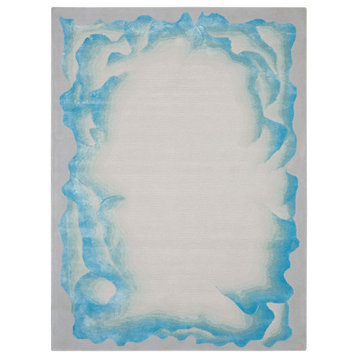 Nourison Prismatic 5'6" x 7'5" Sea Mist Blue Modern Indoor Area Rug