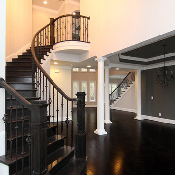 Curving staircase entrance