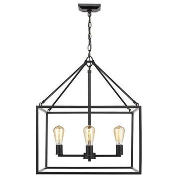 Wesson 4-light chandelier in a smooth black finish