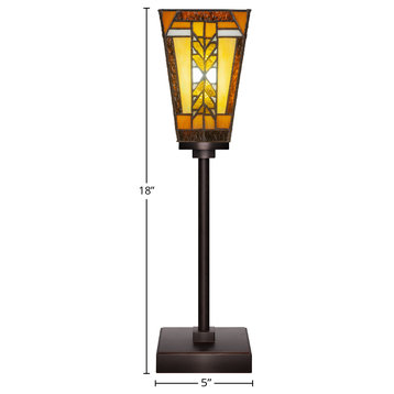 Luna 1-Light Table Lamp, Dark Granite/Square Santa Cruz Art