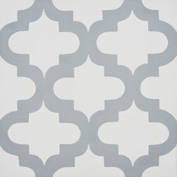 Moroccan Mosaic and Tile House - Lantern Handmade Cement Tile, White/Gray, Sample - Tile