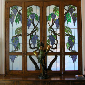 Shutters with Mirror Image Wisteria Tree Motif