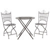 Safavieh Belen Bistro Set, One Table and Two Chairs Black Rust