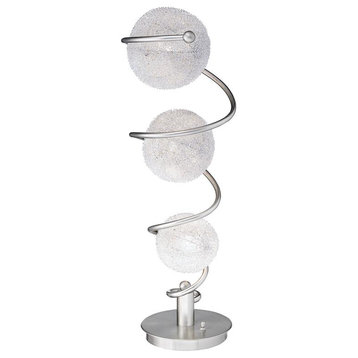 Lexicon Modern Metal Base Table Lamp in Satin Nickel