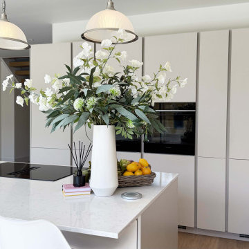 Light Beige Handleless Kitchen in St Albans