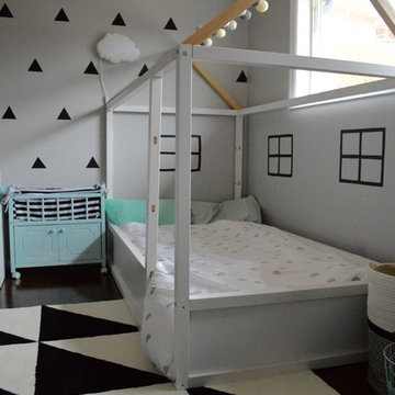 Monochrome graphic toddler room