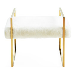 Jonathan Adler - Beaumont Bench, Shearling - Upholstered Benches