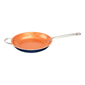 Copper Pan Blue Color Compatible With Frying Pan Or Long Handled Frying, 30cm