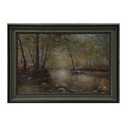 Water Between Trees - Paintings
