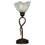 Toltec Lighting - Leaf Mini Table Lamp In Bronze, 7" Italian Ice Glass - The beauty of our entire product line is the opportunity to create a look all of your own, as we now offer over 40 glass shade choices, with most being available as an option on every lighting family. So, as you can see, your variations are limitless. It really doesn't matter if your project requires Traditional, Transitional, or Contemporary styling, as our fixtures will fit most any decor.