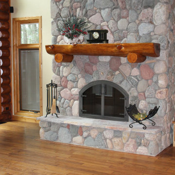 TK Cedar Half Log Mantel by Kwaterski Bros. Wood Products, Inc.