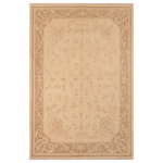 Bareens Designer Rugs - Boho Chic Ziegler Angus Beige Brown Hand-Knotted Wool Rug - 8'2'' x 9'7'' - Enhance the ambiance of your home with this magnificent Persian-influenced Turkish hand-knotted rug made by skilled artisans capable of creating the most exceptional vegetable dyes and hand-spun wool. This exquisite handmade rug is a one-of-a-kind Peshawar Kafkaz, otherwise identified as Chobi, Chobi Peshawar, Oushak, or Ziegler rug. These handmade rugs are crafted in Pakistan utilizing superior-quality wool imported from Australia, New Zealand, and Korea in two types of weaves: the Persian weave and the Mori weave. This rug is meticulously crafted by hand using the finest natural vegetable dyes extracted from local plants. The artisans use a blend of hand-spun local and fine merino wool, resulting in a rug with a compelling texture, higher lanolin content, and longer staple. The artisans occasionally incorporate natural or artificial silk into the pile to enhance specific motifs. The finished product is an awe-inspiring execution of flawless design and an understated palette that exudes elegance.