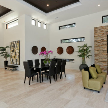 Vein Cut Dining Room Tile for California Home