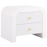 Meridian Furniture - Artisto Night Stand, White - Make organizing a stylish affair when you bring home this Artisto nightstand. This beautiful nightstand features an elegantly eye-catching design with its rich wood veneer white finish and its textured drawer front designs. Two drawers give you oodles of room for storing items out of sight and out of mind, and the roomy drawers make sure that organizational power is at your fingertips. For versatility, both gold and chrome handles are included with the nightstand.