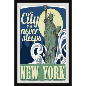 "City That Never Sleeps" Framed Painting Print, 12x18