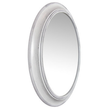 Oval Wall Mirror; Sonore White, 30"