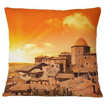 Wonderful Italy Tuscany Hill At Dawn Throw Pillow, 16"x16"