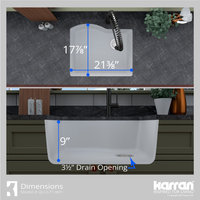 Karran Undermount Quartz Composite 24" Single Bowl Kitchen Sink, White
