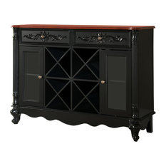 50 Most Por Black Wine Cabinets For 2018 Houzz Pilaster Designs Pauline Sideboard With Wine Rack Black And Walnut Bar