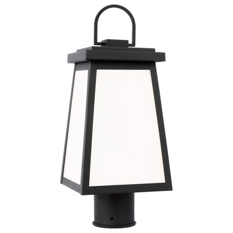 Founders One Light Outdoor Post Lantern, Black