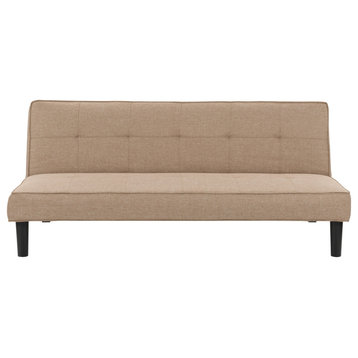 Convertible Futon Sofa Bed With Textured Cinnamon Beige Mattress