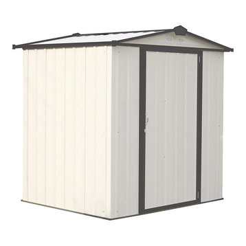 EZEE Shed, 6'x5', Low Gable, 65" Walls, Vents, Cream, Cream/Charcoal