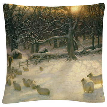 Joseph Farquharson 'The Shortening Winters Day' Decorative Throw Pillow