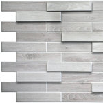 Dundee Deco - White Grey Oak Steps 3D Wall Panels, Set of 5, Covers 26.4 Sq Ft - Dundee Deco's 3D Falkirk Retro are lightweight 3D wall panels that work together through an automatic pattern repeat to create large-scale dimensional walls of any size and shape. Dundee Deco brings a flowing, soothing texture with a touch of luxury. Wall panels work in multiples to create a continuous, uninterrupted dimensional sculptural wall. You can cover an existing wall with wall tiles or disguise wallpaper or paneled wall. These modern wall tiles create a sculptural and continuous dimensional surface to any room setting through patterning. Dundee Deco tile creates a modern seamless pattern on a feature wall or art piece.