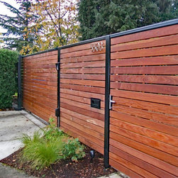 Wood Slide Gate and Matching Pedestrian Gate - Products