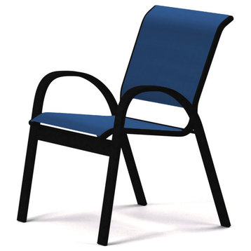 Aruba II Sling Cafe Chair, Textured Black, Cobalt