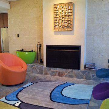 The fire Place with rustic Mirror Art