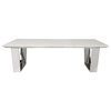 Catrine Marble Coffee Table, Silver