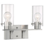 Nuvo Lighting - Nuvo Lighting 60/7172 Sommerset - 2 Light Bath Vanity - Sommerset; 2 Light; Vanity Fixture; Brushed NickelSommerset 2 Light Ba Brushed Nickel ClearUL: Suitable for damp locations Energy Star Qualified: n/a ADA Certified: n/a  *Number of Lights: Lamp: 2-*Wattage:60w A19 Medium Base bulb(s) *Bulb Included:No *Bulb Type:A19 Medium Base *Finish Type:Brushed Nickel